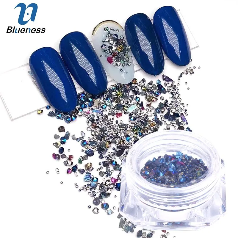 

Blueness 1 Wheel Colorful 3D Nail Stud Jewelry Rhinestone Design Nail Art Decorations DIY Charm Manicure Makeup Supplies