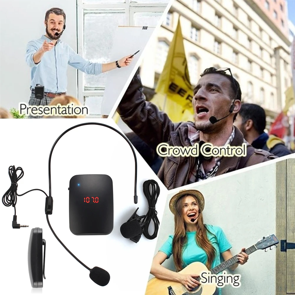 

Tourist Guide FM Transmitter Loudspeaker Hands-free Microphone Headset And Lapel Teacher Audio Durable Long Cable Car Wireless