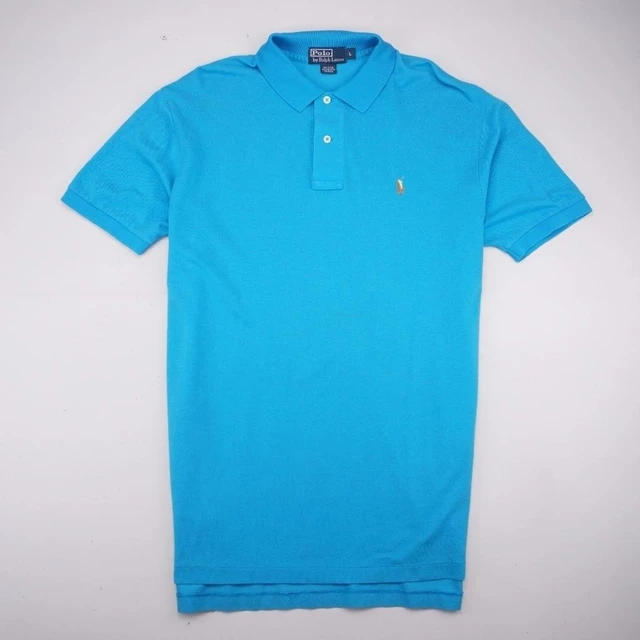 Polo Ralph Lauren Pima Cotton 2 Button Polo Golf Shirt Blue Mens L -  T-shirts - AliExpress