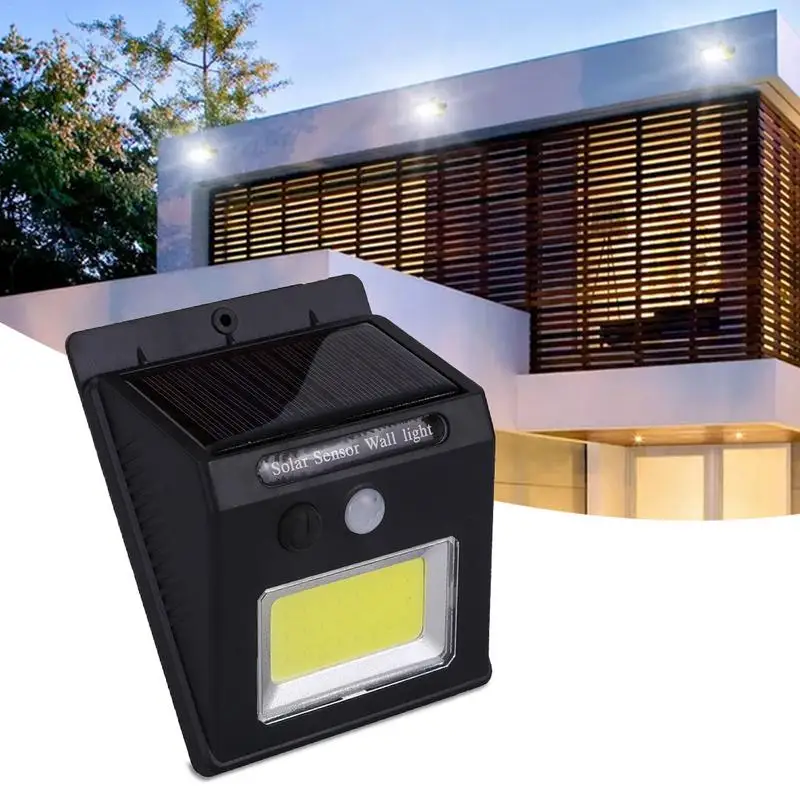 24 LED COB Solar Human Sensor Garden Lamp Villa Street Lamp White Light Waterproof IP65 Outdoor Wall Lamp