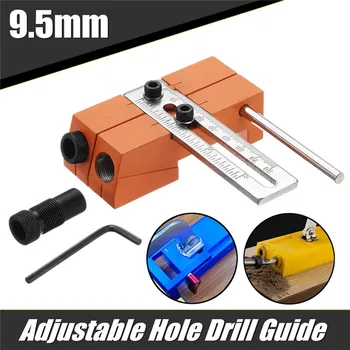 

Adjustable 0-80mm Pocket Hole Jig 9.5mm Woodworking Hole Punch Locator Aluminium Alloy High Quality