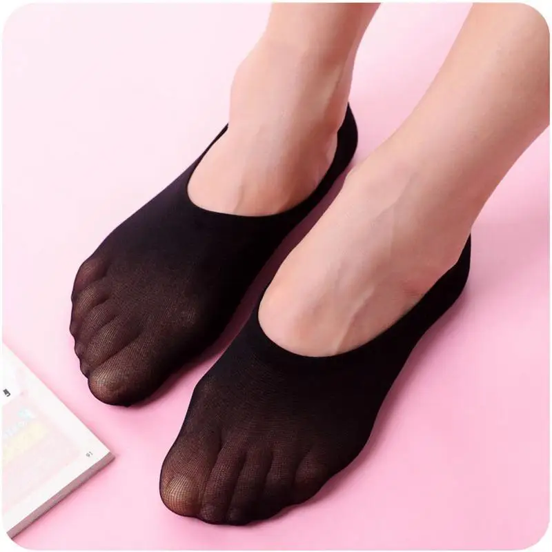 Candy Color Shallow Mouth Female Invisible Boat Socks Stretch Silicone Magic Women Free Size | Женская одежда
