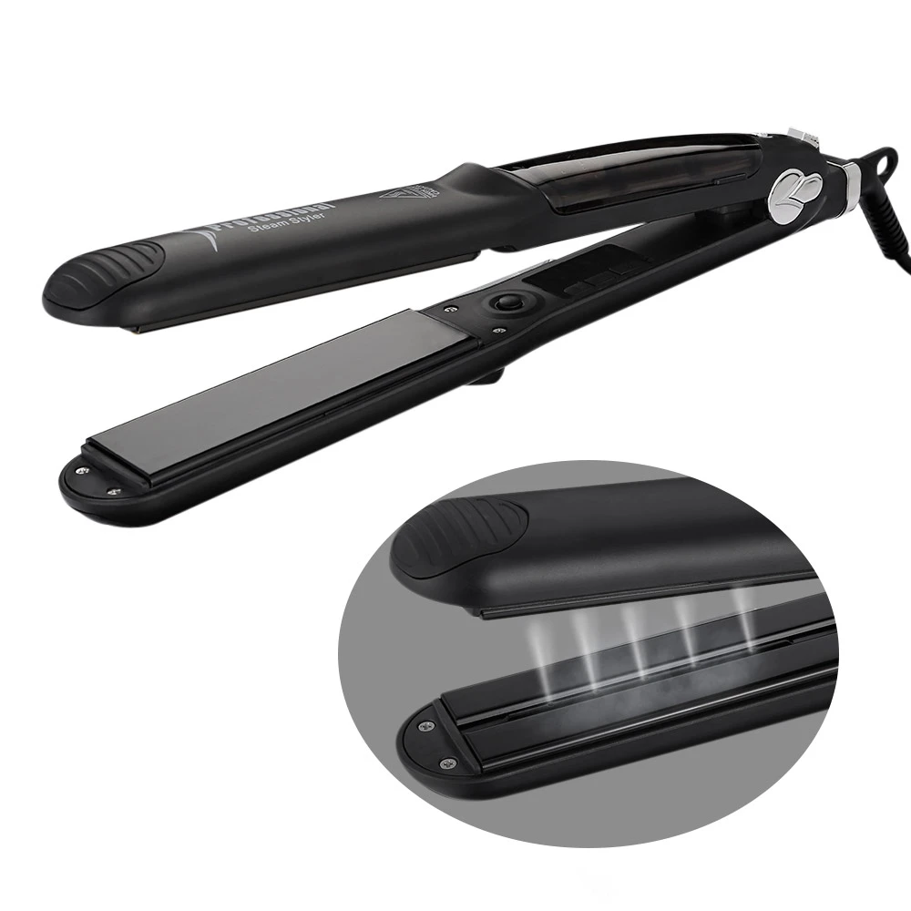 

Professional Temperature Control Steam Spray Ionic Ceramic Electric Hair Straightener Fast Styler