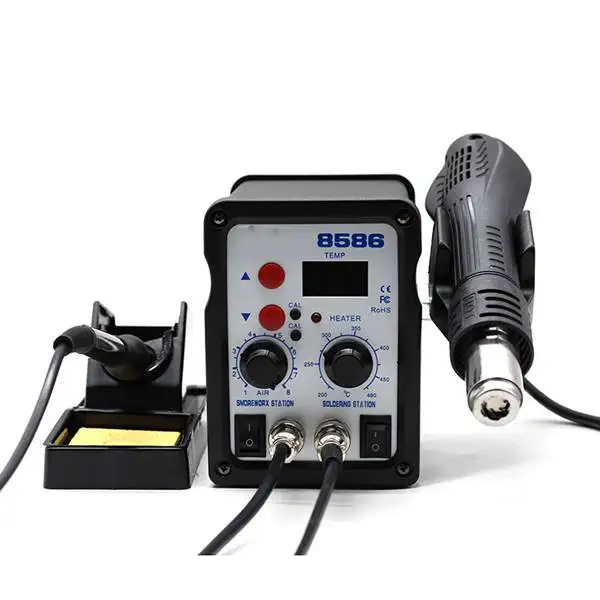

New-US Plug 8586 SMD BGA Rework Solder Station Hot Air Blower Heat Intelligent Detection And Cool Air Welding Soldering Iron R