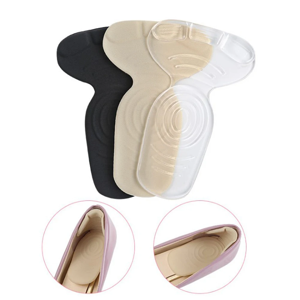 Гелевые стельки Т-образной формы для обуви на высоком каблуке Нескользящие мягкие губчатые половинчатые накладки для ног Защитные вставки для пятки прозрачные черные открытые подушки