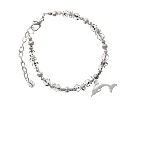 Серебряный антикварный браслет Dolphin из прозрачных бусин |