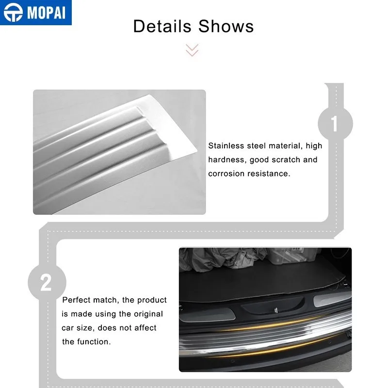 MOPAI стальная Накладка на порог автомобиля, задний бампер, защитная пластина, педаль для Jeep Grand Cherokee 2011-, автомобильные аксессуары
