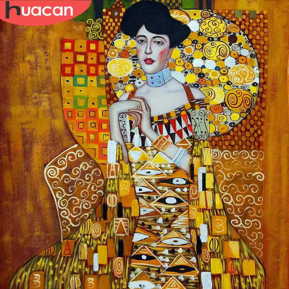 

HUACAN Diamond Embroidery Full Display Girls Diamond Painting New Square Stones Portrait Pictures Of Rhinestones Home Decoration