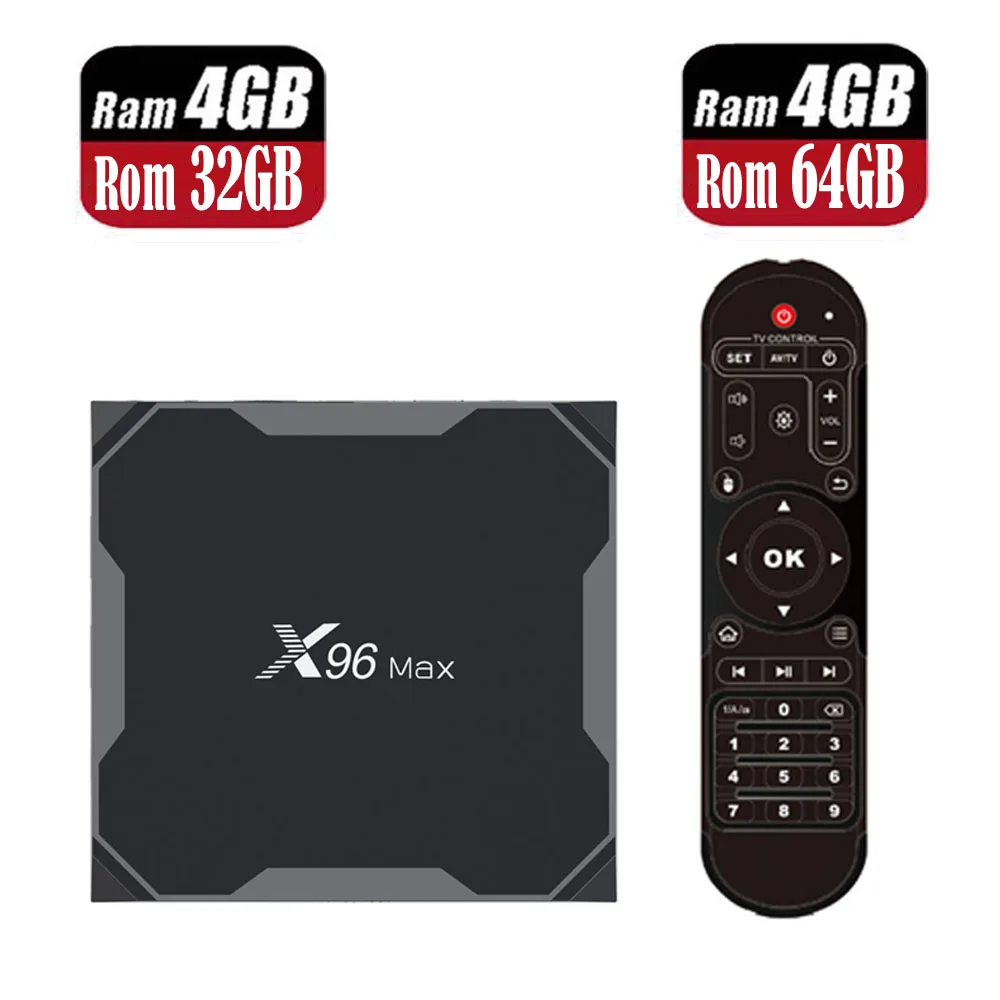 

X96 MAX Android 8.1 TV Box S905X2 Quad Core DDR4 4GB RAM 32GB 64GB ROM Set Top Box 4K H.265 3D 2.4G&5GHz WiFi BT4.0 Media Player