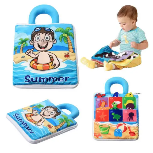 

Intelligence Development Soft Cloth Books Bed Animal Cognition Book Educational Early Stroller Rattle Toy for Kids Baby Newborn
