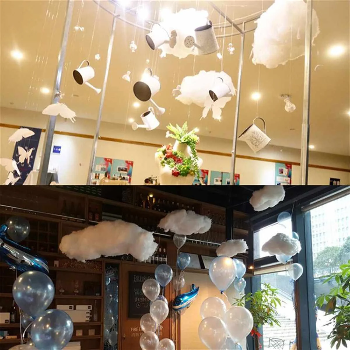 

3D Artificial Clouds Decor Wedding Party Props Cotton Clouds Road Party DIY Decorative Window Layout Simulation White Cloudy