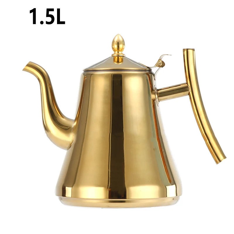 

1L/1.5L Stainless Steel Tea Coffee Pot Water Kettle with Filter Strainer Infuser Jug Teapot Tea Kettles Coffee Maker Teapot