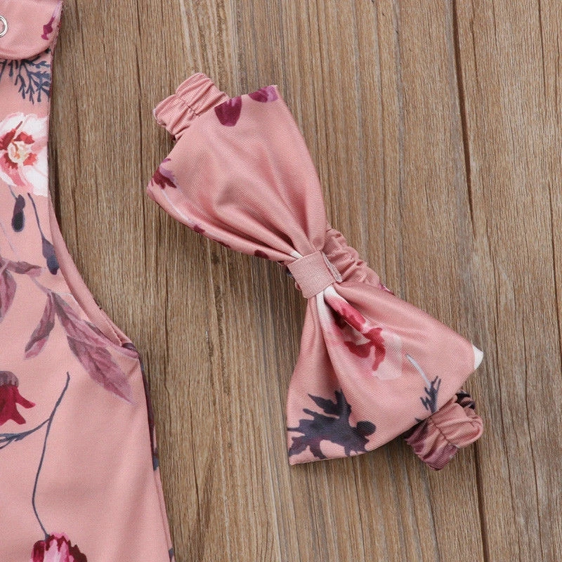 الوليد الرضع طفلة رومبير Playsuit رباطات 3 قطعة وتتسابق الملابس