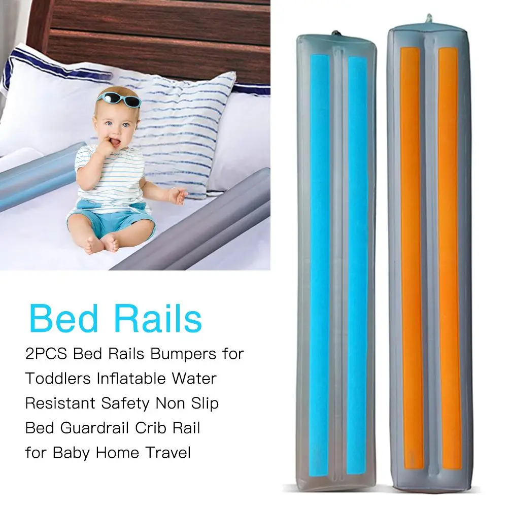 

2PCS Bed Rails Bumpers For Toddlers Inflatable Water Resistant Safety Non Slip Bed Guardrail Crib Rail For Baby Home Travel