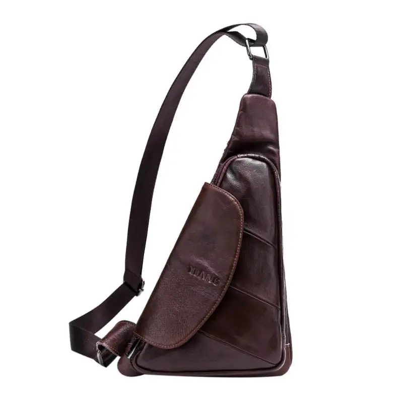 

Men Triangle Leather Shoulder Bag Men Waist Belt Packs High Quality Male Crossbody Bag Fashion Chest Bags Men Messenger Bags