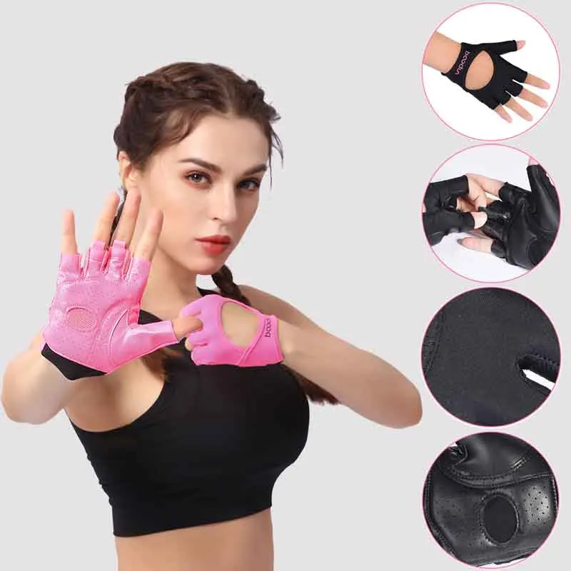 

Gym Gloves Women's Half Finger Fitness Gloves Bodybuilding Sports Training Workout Crossfit Breathable Non-slip Cycling Glove