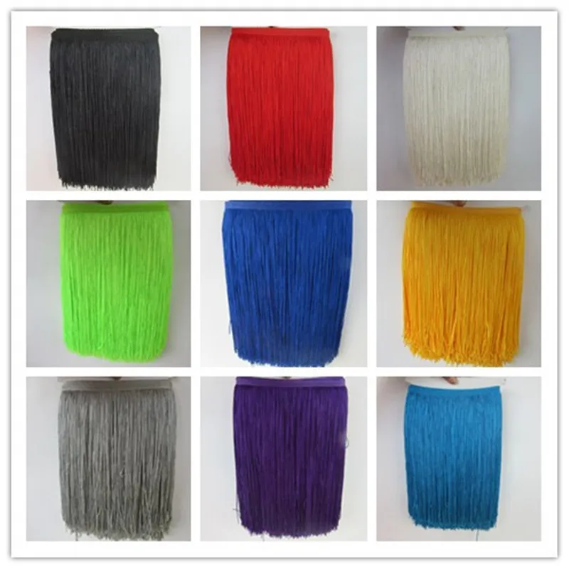 

1 Yards 30CM Long Lace Fringe Trim Polyester Tassel Fringe Trimming For Diy Latin Dress Stage Clothes Accessories Lace Ribbon