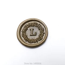 Одно начальное штамп с венком, на заказ одно письмо Свадебное приглашение штамп, печать восковая печать, ретро старинный штамп, пригласите