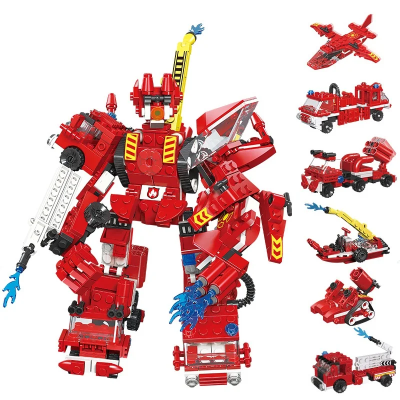 

Fire Fighting Machine Construction Toy Educational Building Blocks Boys Diy Gifts