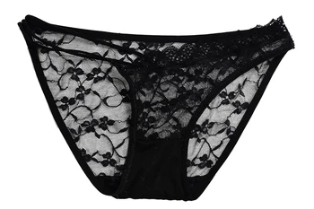 

Womens Sexy Lace See Through Panties Briefs Lingerie Flowers Pattern black