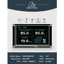 Nextion Enhanced NX8048K050-5,0 ''HMI Полноцветный сенсорный дисплей USART TFT lcd модуль с бортовым RTC, GPIOs и EEPROM