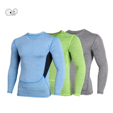 Новая катионная ткань с длинными рукавами, рубашка для бега для мужчин, Рашгард, компрессионная Спортивная футболка для фитнеса, Термальный Спортзал Бодибилдинг, спортивная одежда