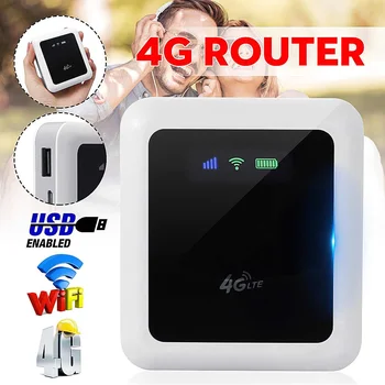 

4G LTE Portable Router Pockets Wifi Modem 4g Mobile Hotspot Mini Router 10m Transmission With Sim Card Slot for Car Travel