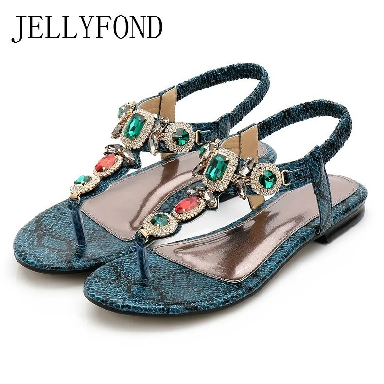 

Women Sandals 2019 Summer Crystal Flat Sandals For Woman Flip Flops Beach Sandals Ladies Casual Thong Gladiator Shoes Plus Size