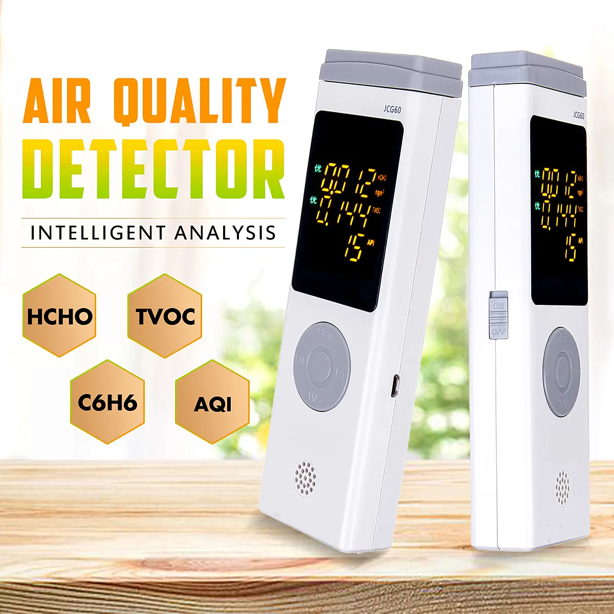 

Air Quality Monitor Rechargeable USB Digital Pro Air Detector HCHO TVOC API Handheld Air Gas Quality Monitor Diagnostic Tool