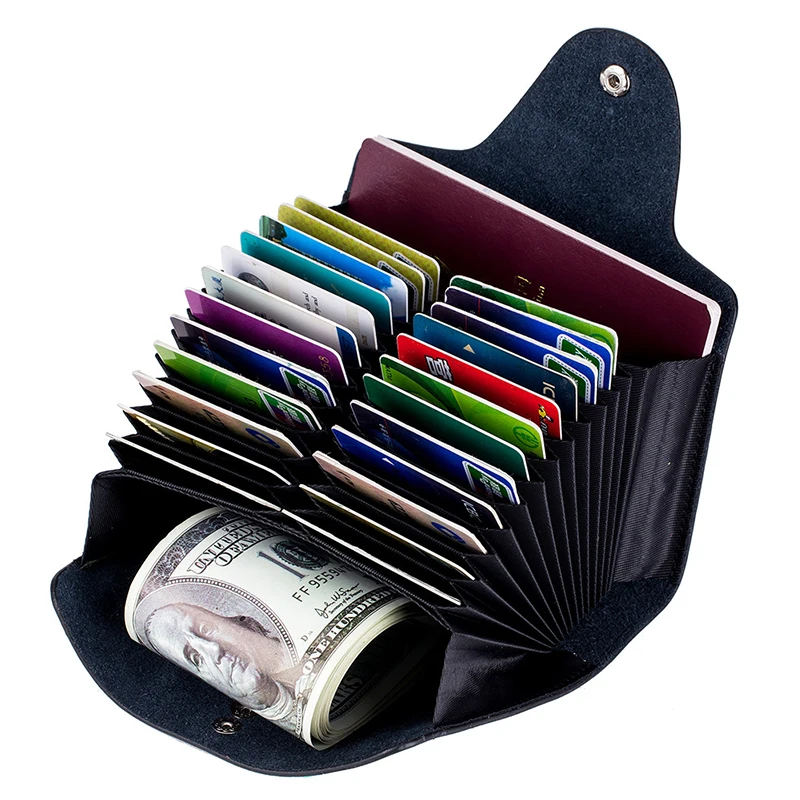 

Genuine Leather Unisex Business Card Holder Men Wallet Male Bank Credit Card Case ID Holders Women Card Holder porte carte