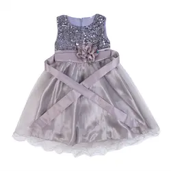 Праздник принцессы для маленьких девочек формальные большой повязка-ободок с бантом платье блестящими пайетками вечерние платья без