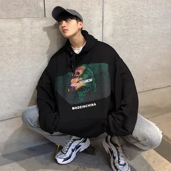 

Spring New Hoodies Men Fashion Printed Casual Hooded Sweatshirt Man Hoody Streetwear Hip Hop Loose Pullover Male Sportswear