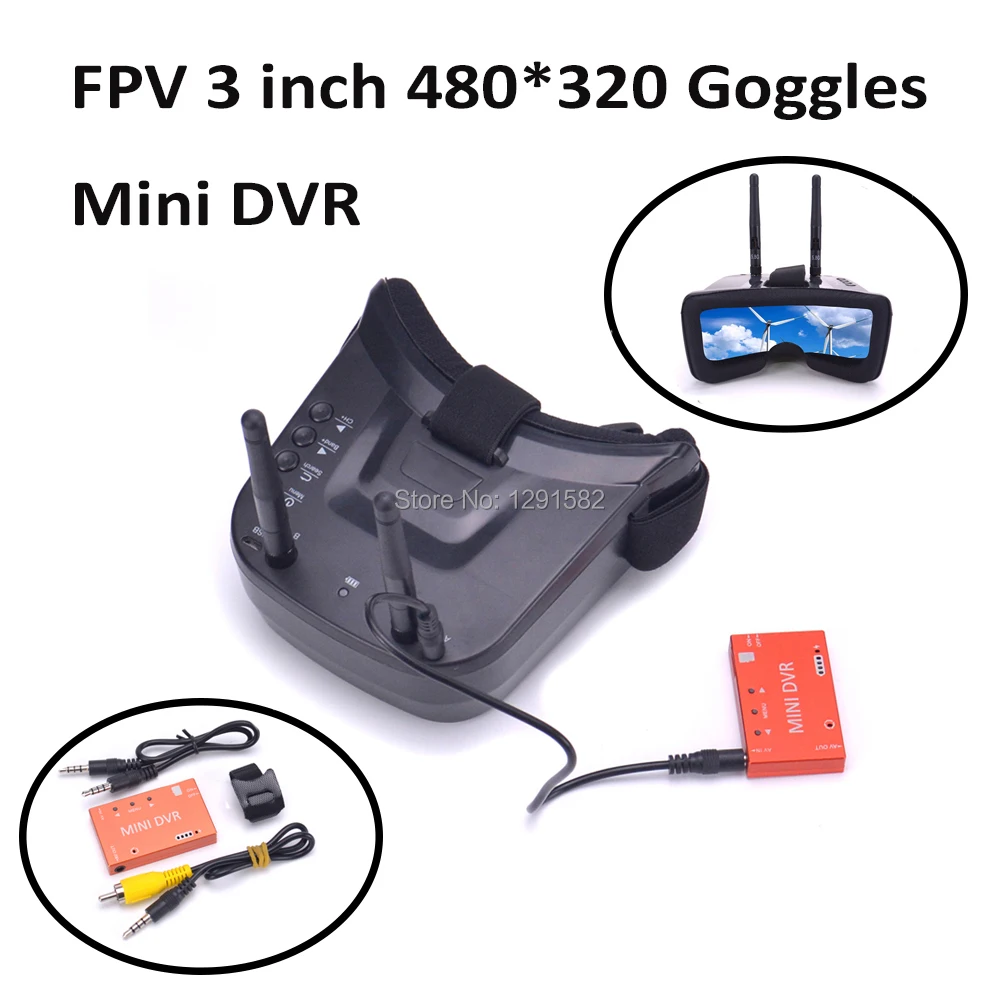 

3 Inch 480*320 5.8G 40CH Raceband Auto-Searching Mini FPV Goggle Built-in 3.7V 1200mAh Battery For FPV Racer Quadcopter