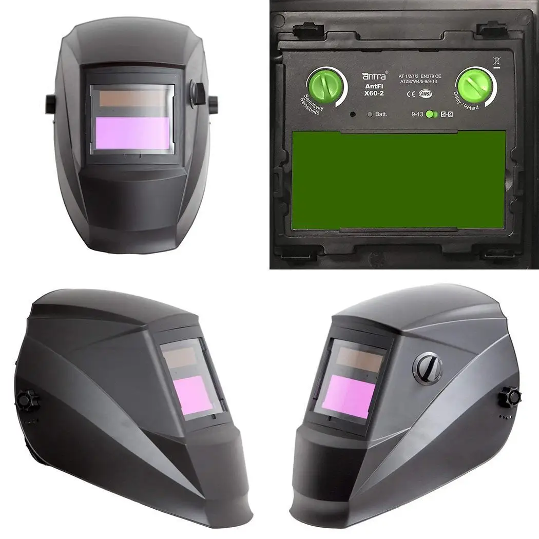 

Solar Fully Automatic Radiation Protection Darkening Welding Helmet 5 55C DIN 15 0 4ms 0 8ms 0 0002ms DIN9 DIN13 Black