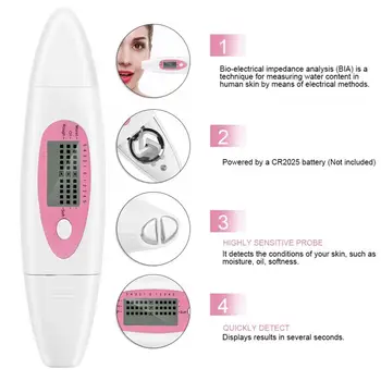 

3-in-1 Face Water Humidity Oil Tester with Digital LCD Display Smart Sensor Face Water Skin Moisture Oil Softness Test