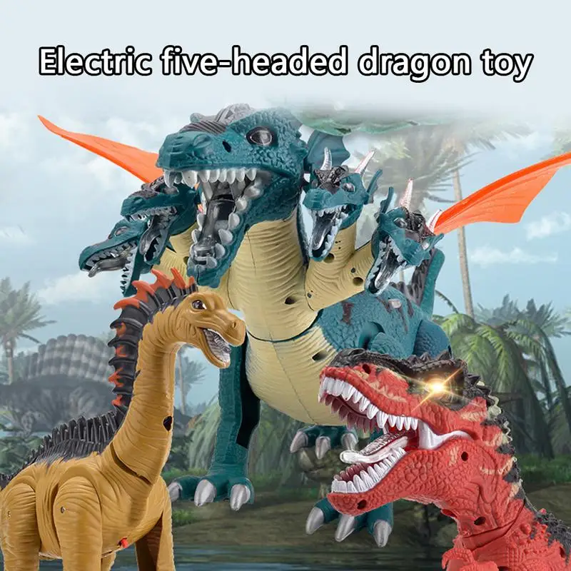 Электронный динозавр Домашние животные детские игрушки-злая голова динозавр качающаяся голова светящиеся глаза прогулки Настоящее