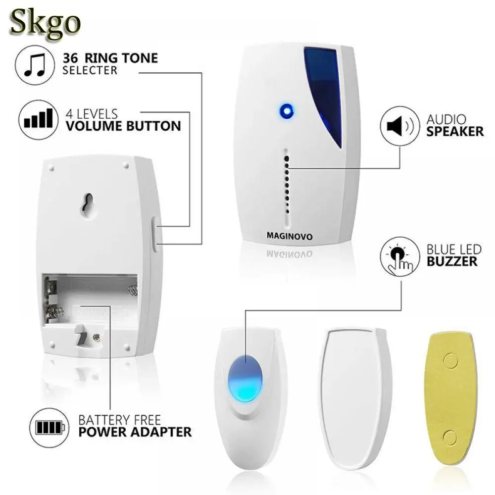 Hot Home Wireless Doorbell 36 Tunes Chimes 100M Range Digital Remote Control Door Bell LED Receiver Campainha Hot Home Wireless Doorbell 36 Tunes Chimes 100M Range Digital Remote Control Door Bell LED Receiver Campainha