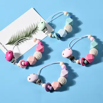

Baby Pacifier Clip Pacifier Chain Teether Fall-resisting Octagonal Pompon Pacifier Chain Baby Oral Care Supplies Accessories