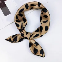 50*50 см элегантный женский квадратный шелковый платок на шею атласный шарф Тощий Ретро галстук для волос небольшой модный квадратный шарф