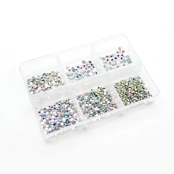 

3D Nail Art Decorations S4/5/6/8/10/12 Mix Crystal AB Rhinestones for Nails Flat Back Charms Nail Stones Accessoires MJZ1002