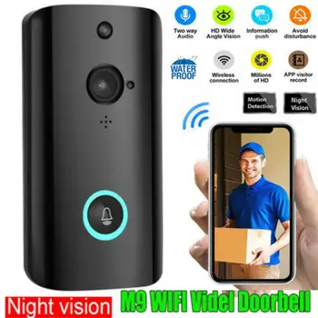 

M9 Smart WiFi Video Doorbell Wireless IR Video Camera Intercom Record Home Bell Security Two-way Intercom Doorbell 30A29