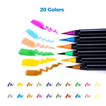 H& B 20 цветов, набор акварельных кистей, маркеры для рисования, мягкая кисть для раскрашивания, манга, эскиз, каллиграфия