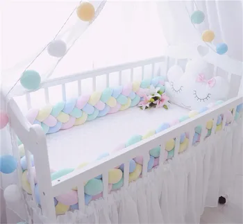 

Baby Bed Bumper 300cm Long Knotted Braided Newborn Cot Crib Fencing Pad Protection Knot Bumpers Bedding Accessories Infant Decor