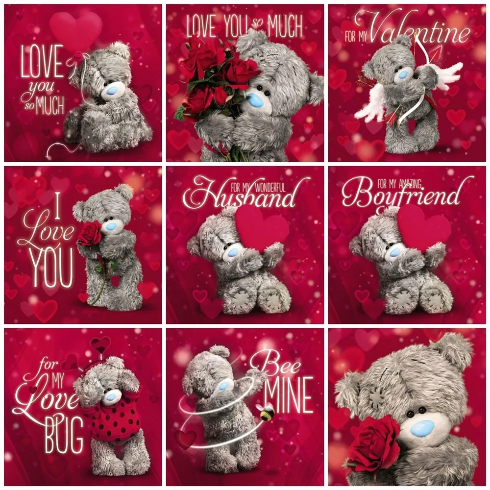 

HUACAN Christmas DIY Diamond Painting Bear Diamond Mosaic Cartoon Full Drill Square Diamond Embroidery Picture Rhinestone Gift