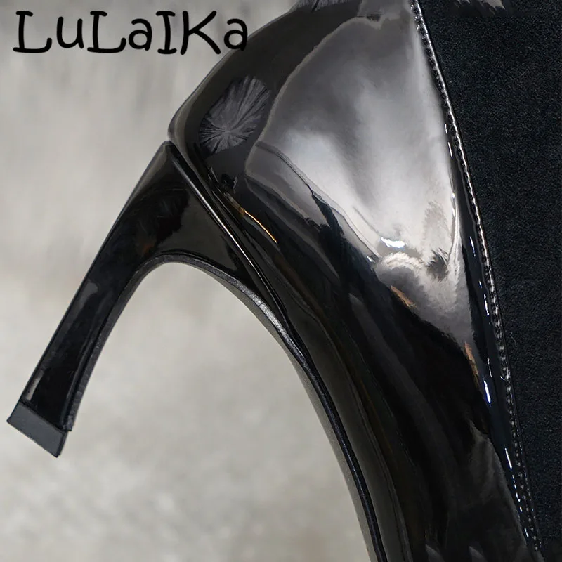 Cuadrada Botas Cremallera Tacón Sólido Nueva La Dedo De Puntiagudo Fiesta Boda Alta Black En Sexy Calcetín Mujer Zapatos Color 2018 Metal Tobillo Invierno Moda El xZYgxI