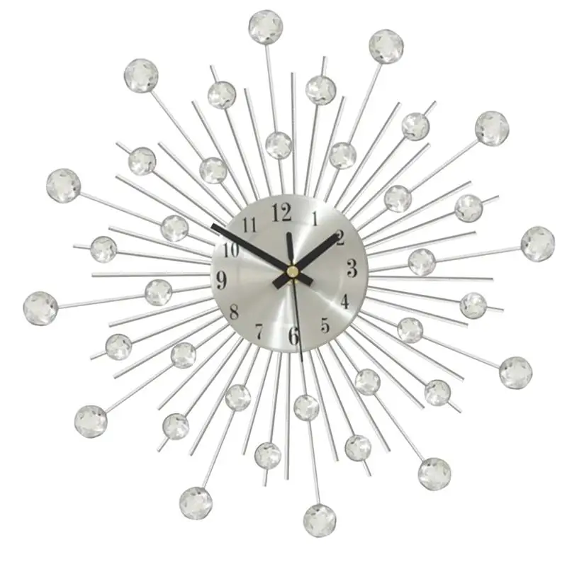 

1 pc Craft Wall Clock Modern Delicate Rhinestone Silent Clocks Hanging Decor for Living Room Bedroom Office