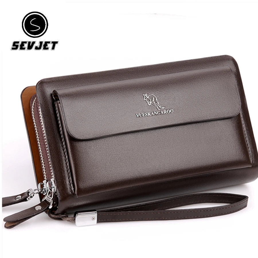 

Kangraoo Brand Fashion Men Phone Clutch Bags Male PU Leather Hand Bag Business Men Long Wallet Famous Leather Men Clutch Wallets