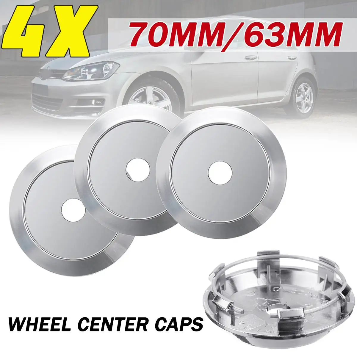 4Pcs 70mm/63mm Universal Car Wheel Center Cap Hub Auto