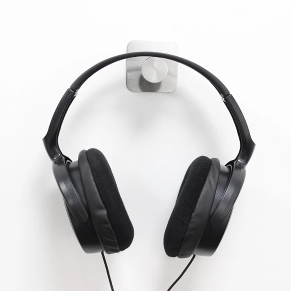 2 Pcs Headphone Stand Stainless Steel Adhesive Extensible Display Stick On Headphone Hanger Hook for Earphone Headset