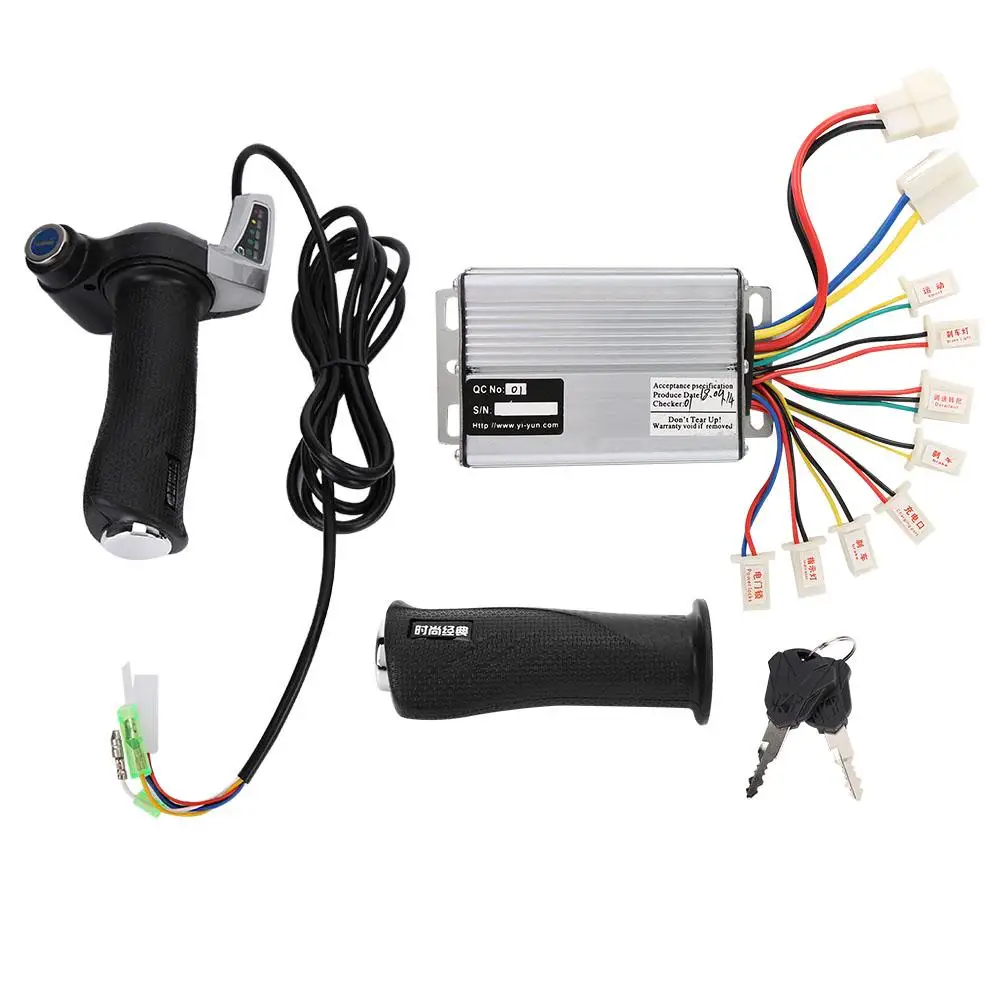 

1000W Electric Bicycle Brushed Speed Controller Battery Display Throttle Twist Grip with Lock E-Bike Motor Scooter Accessory